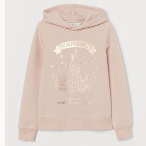 Pink h&m harry potter hogwarts hoodie sweatshirt pullover size 8-10yr